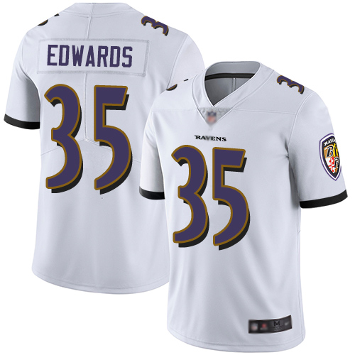 Baltimore Ravens Limited White Men Gus Edwards Road Jersey NFL Football 35 Vapor Untouchable